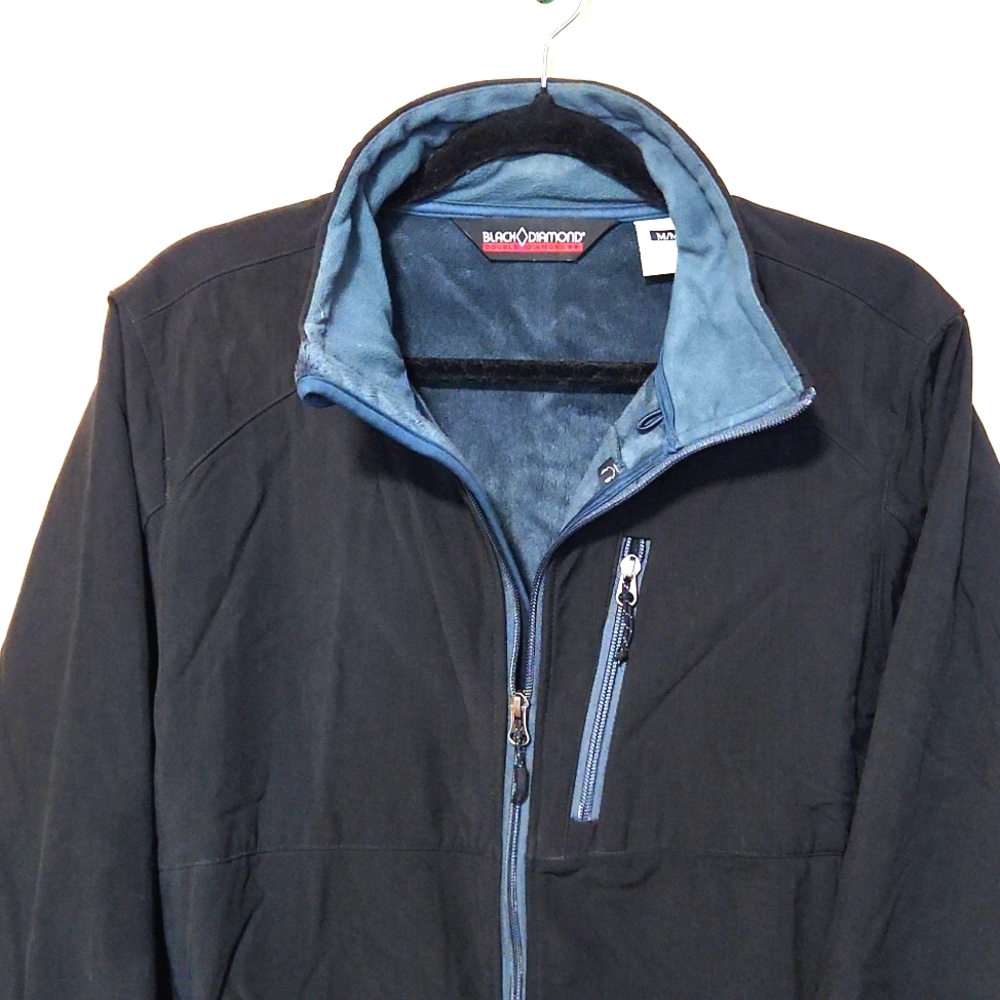 Black Diamond Double Diamond Men's Soft Shell Black Zip-Up Jacket Size Medium - Picture 5 of 14